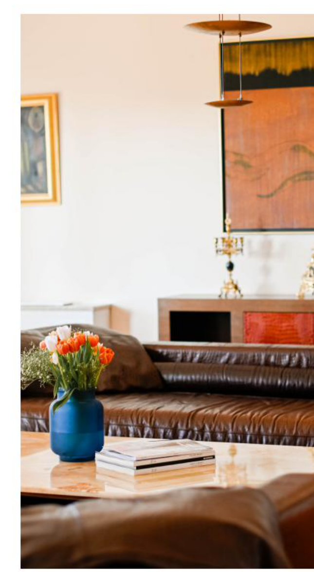 Living room with original art