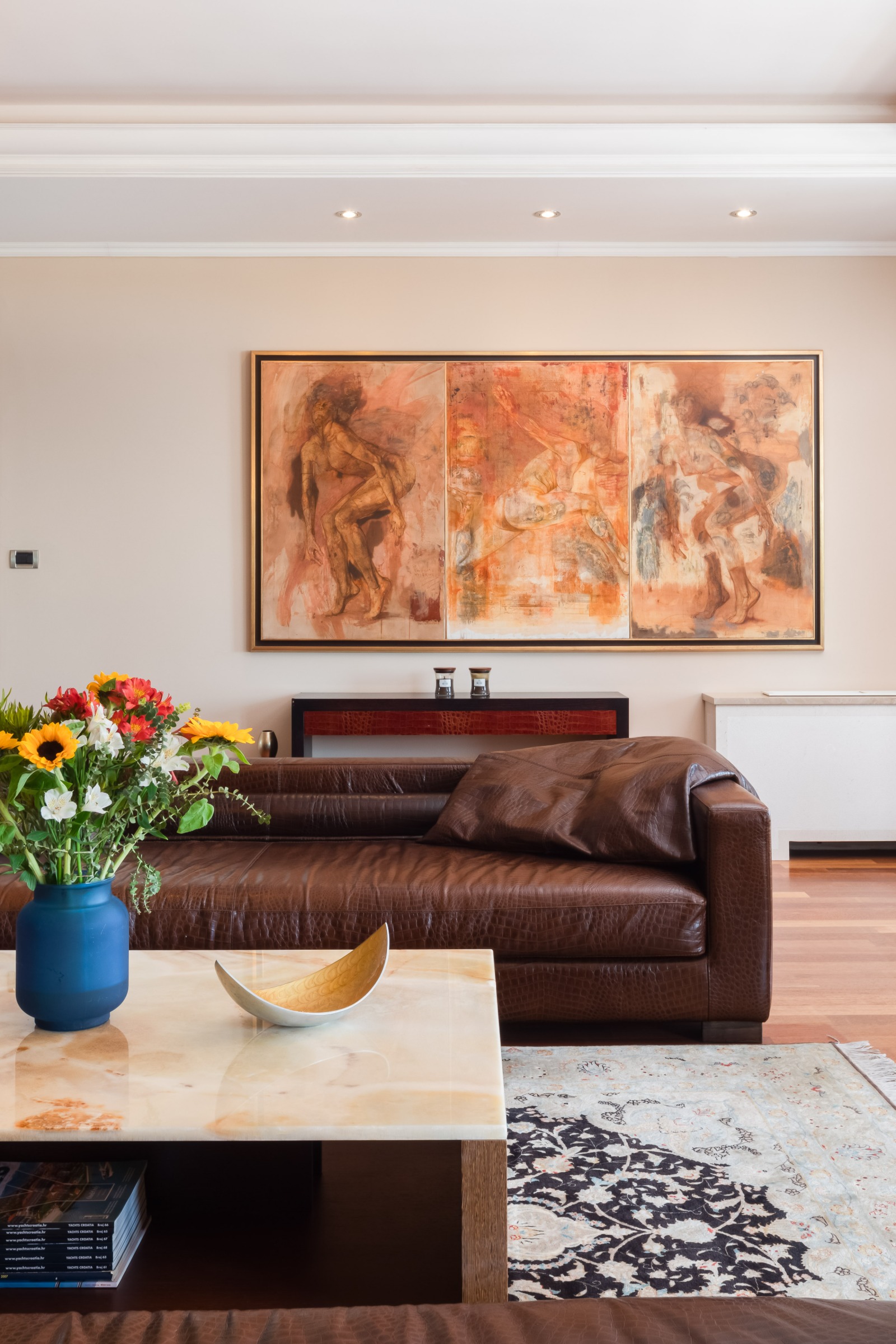 Living room with original art
